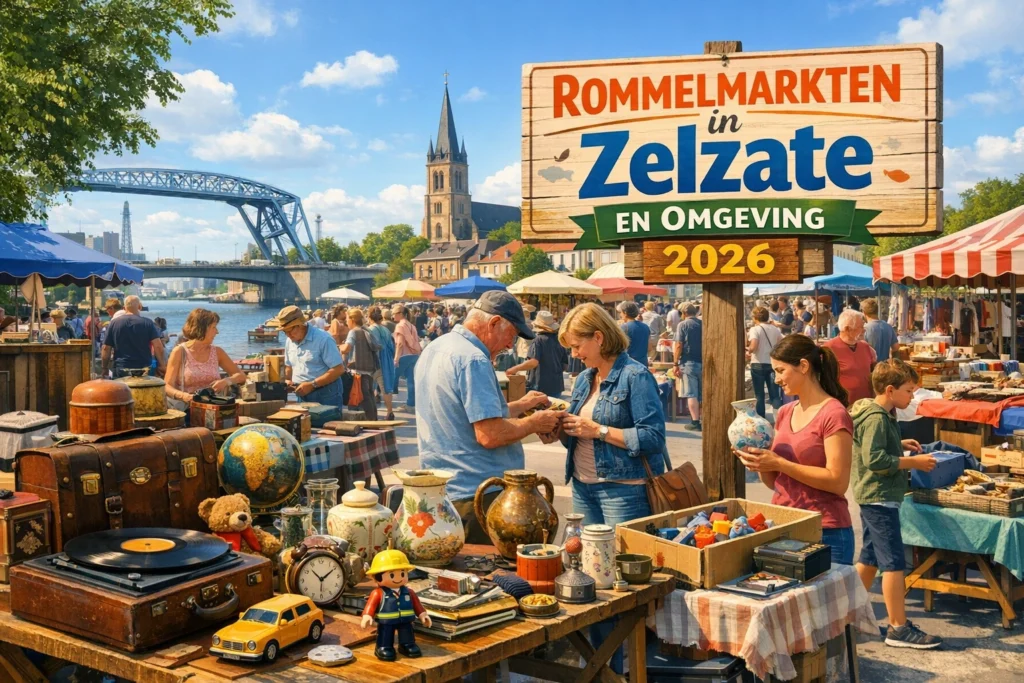Tafereel van Rommelmarkt in Zelzate